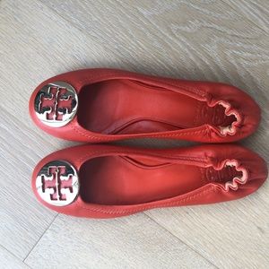 Tory Burch Orange Reva Ballet Flats (Size 7)
